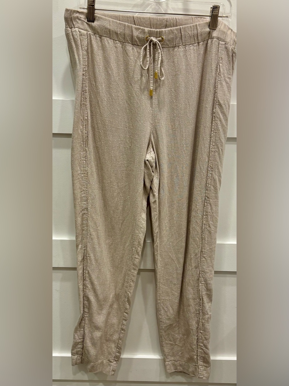 Ellen Tracy Linen Neutral Beige Pants